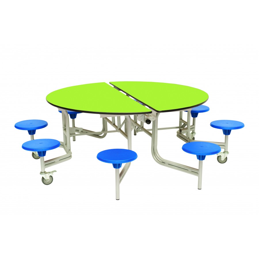 Round Mobile Folding Dining Table with 8 Seats